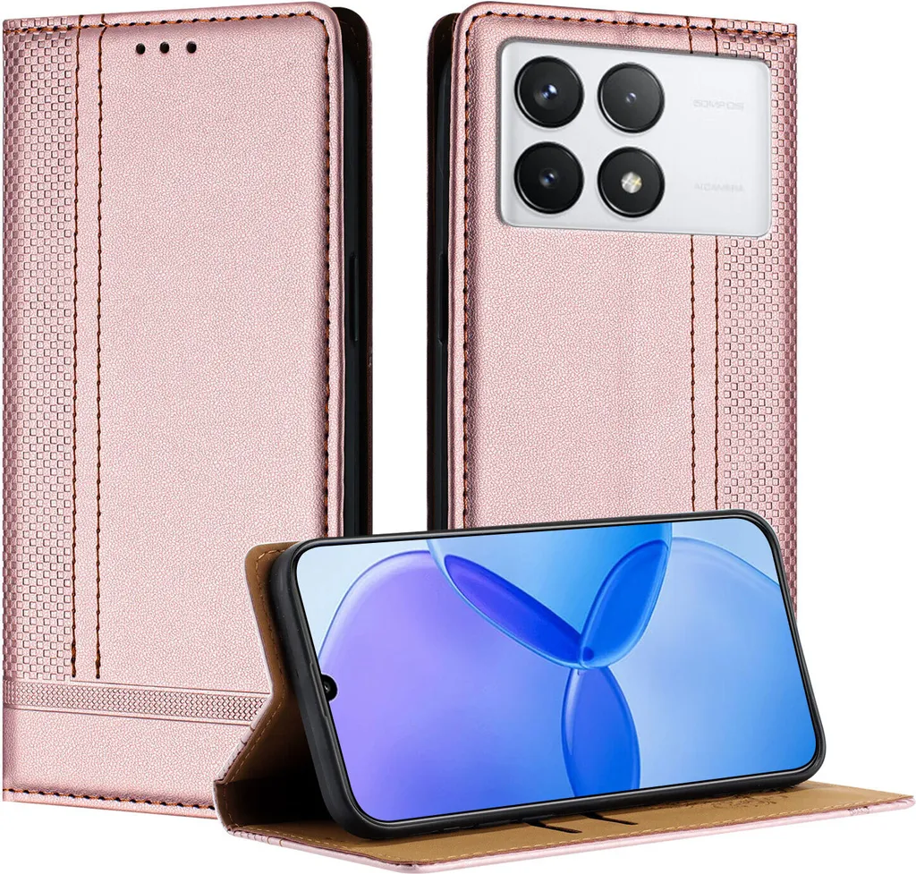 Cover Rosa Xiaomi Redmi K70 / K70 Pro | Look Glamour e Funzione Stand