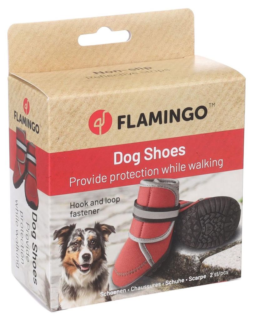 Flamingo Hundeschuhe Kajan rot - 2 Stück, Größe: M