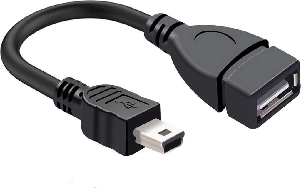 K21 Mini USB Stecker auf USB-A Buchse OTG Kabel Adapter – 10 cm – für USB-Stick, Autoradio & Datenübertragung