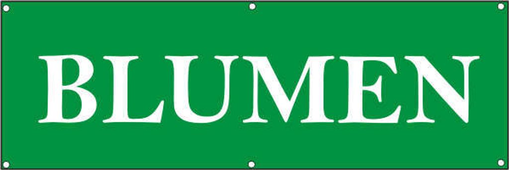 Werbeplane / Gerüstplane - p096 - BLUMEN - NEU - 300 cm x 100 cm - für Baustelle, Garten, Zaun oder Veranstaltung