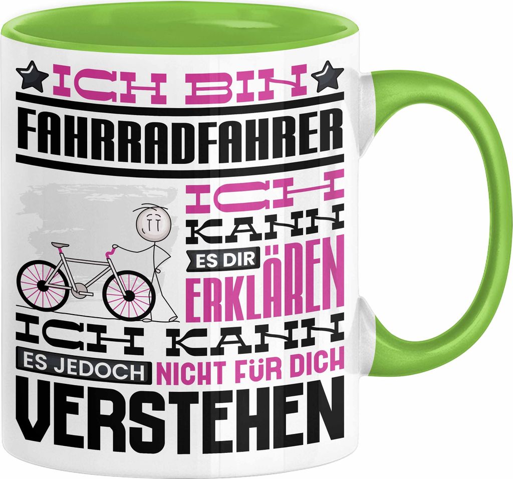 Fahrradfahrer Geschenk Tasse Lustige Geschenkdiee für einen Fahrradfahrer Geburtstag Ich Bin Fahrradfahrer Ich Kann Es Dir Erklären Aber Nicht F...