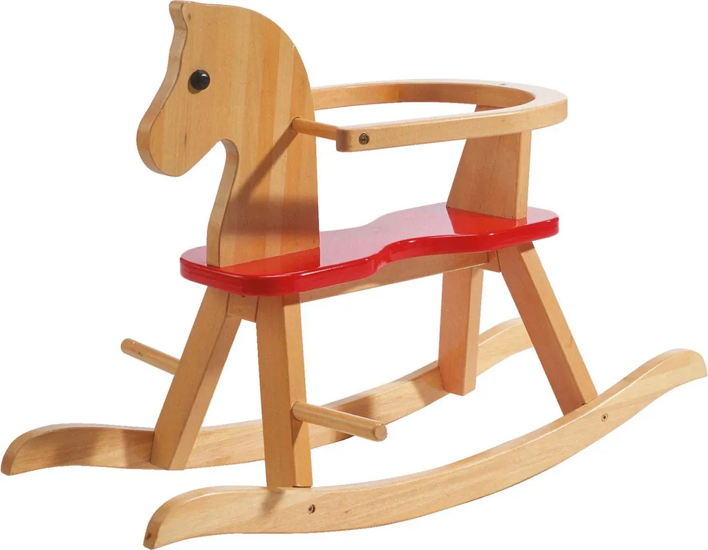 Jouet à bascule en bois pour enfant - Cheval de bois au design scandinave