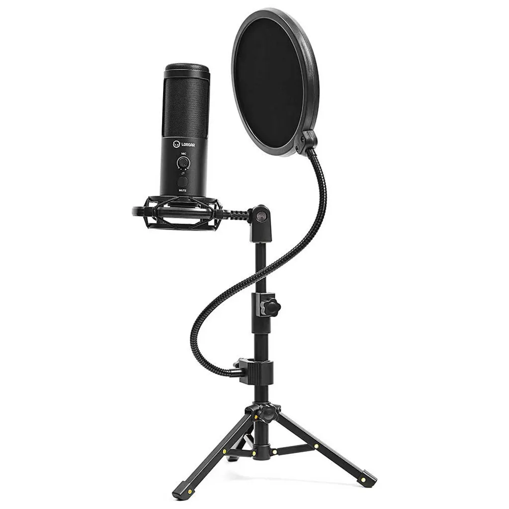 Microphone LORGAR Voicer 721 Set Complet USB-C Noir pour Streaming