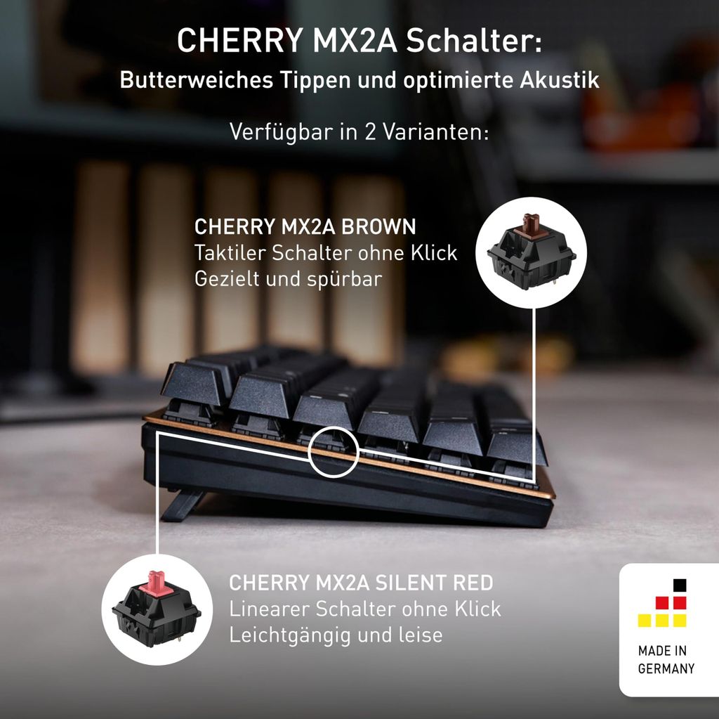 CHERRY TAS KC 200 MX Corded DE-Layout sw/br MX2A Brown Produktbild 4