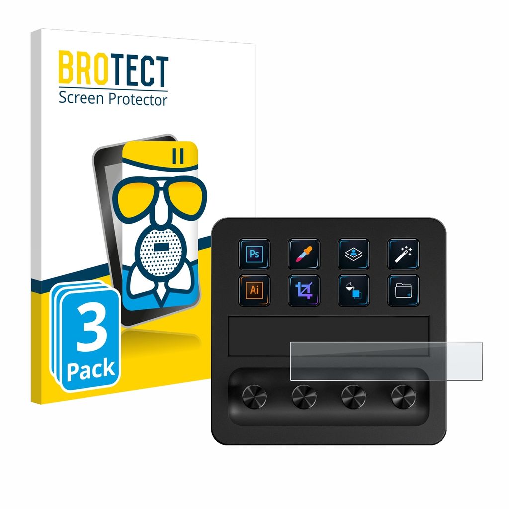 3x BROTECT Schutzglas für Elgato Stream Deck + Schutzfolie Displayschutz Displayschutzfolie Glas matt