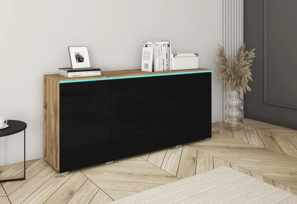 Commode de rangement HERMINA 150 pour masquer le désordre du salon