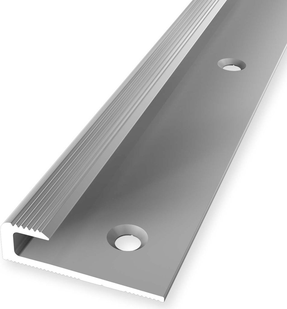 Abschlussprofil 8 x 30 x 2500 mm Einfassleiste Einfassprofil Aluminium eloxiert Geriffelt Versenkt Gebohrt Silber Küberit