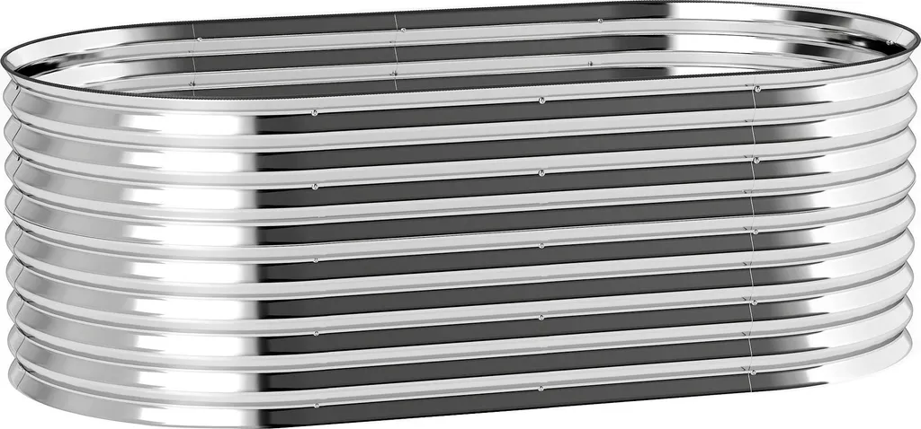 Potager surélevé en métal gris 160x80x56 cm avec fond ouvert robuste