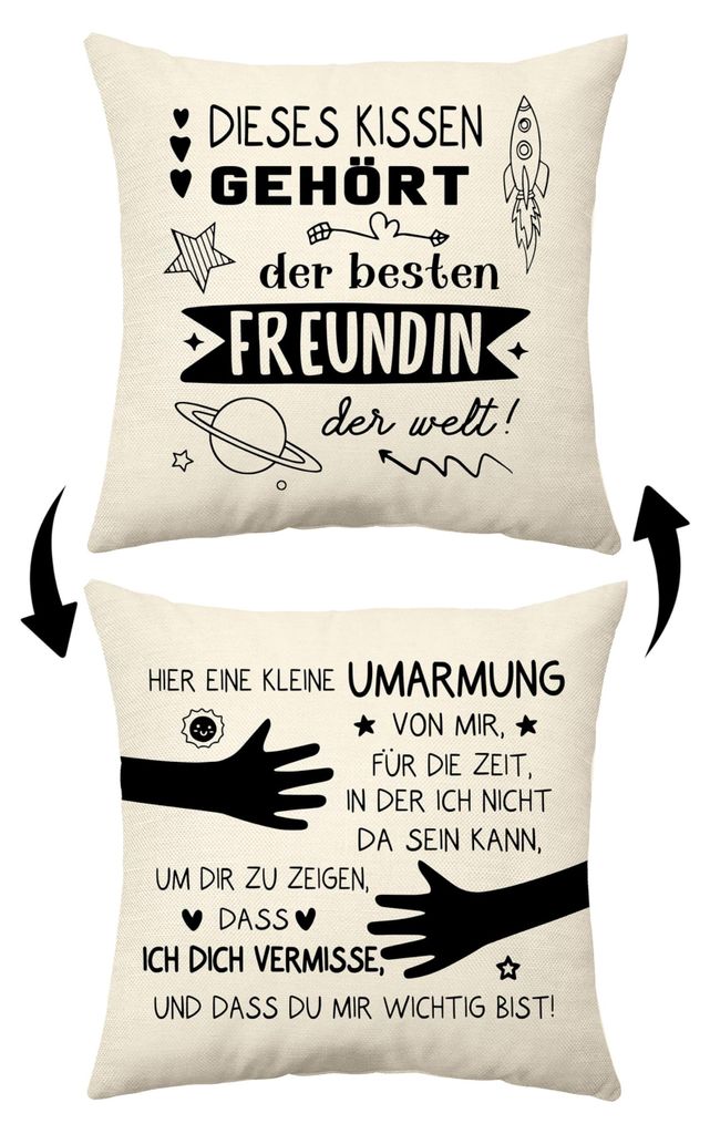 Lustiger Kissenbezug für deine beste Freundin, Freundschaftsgeschenk, Weihnachtsgeschenk, Geburtstagsgeschenk
