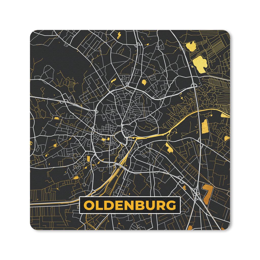 MuchoWow® Mauspad Mousepad Deutschland - Gold - Stadtplan - Produktbild 