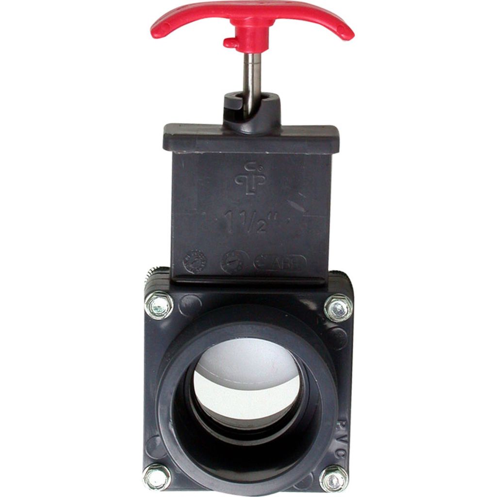 PVC-Absperrschieber Schlauchanschluss 2 x 38 mm und 2 Klemmen