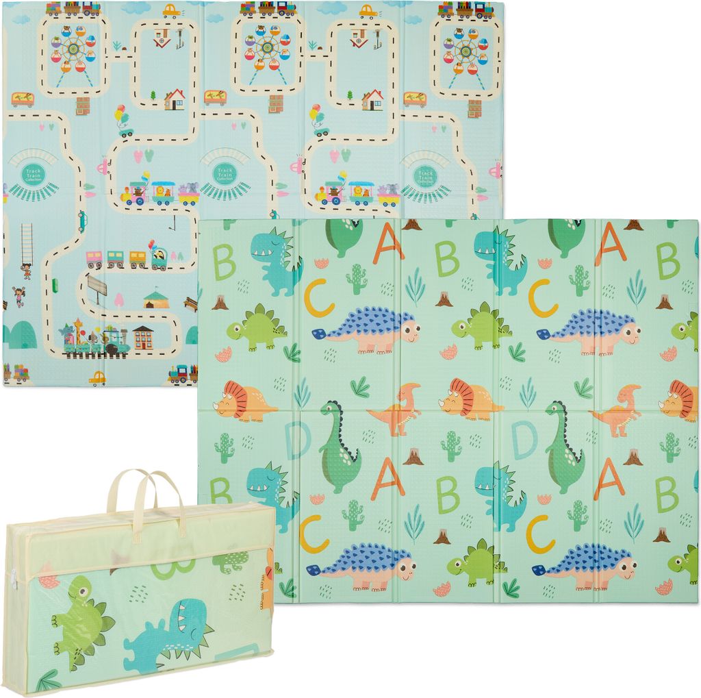 Tapis de jeu Relaxdays, pliable, sans substances nocives, Image du produit 