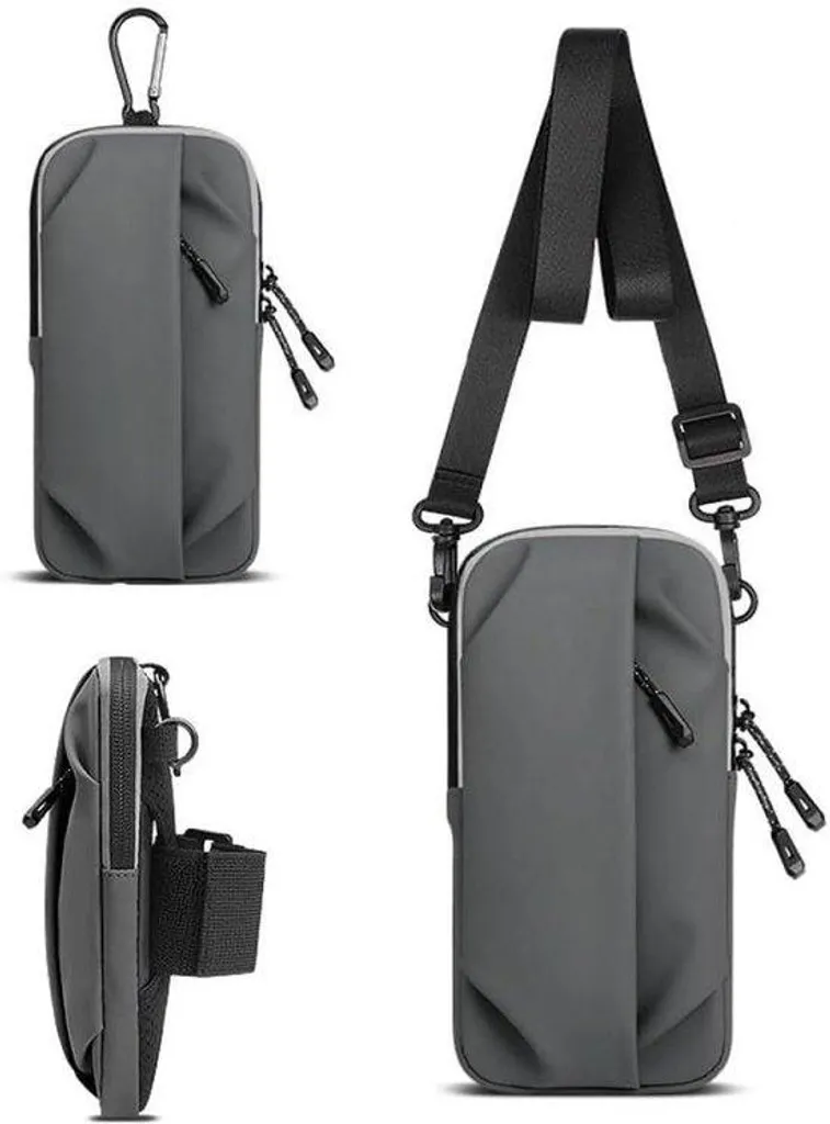 Poignet de sport zippé noir avec double poche pour running et trail