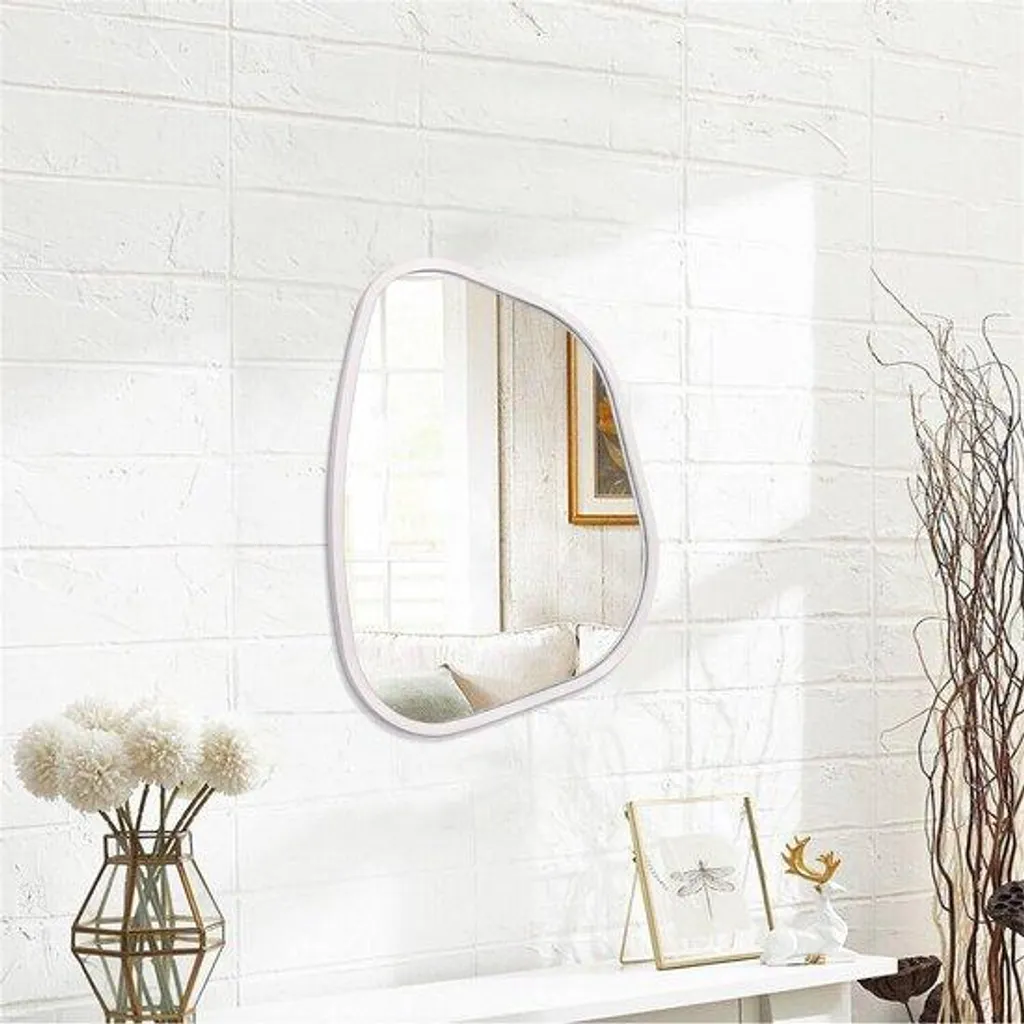 Petit miroir ovale bois blanc anti-buée - Agrandir une petite entrée sombre
