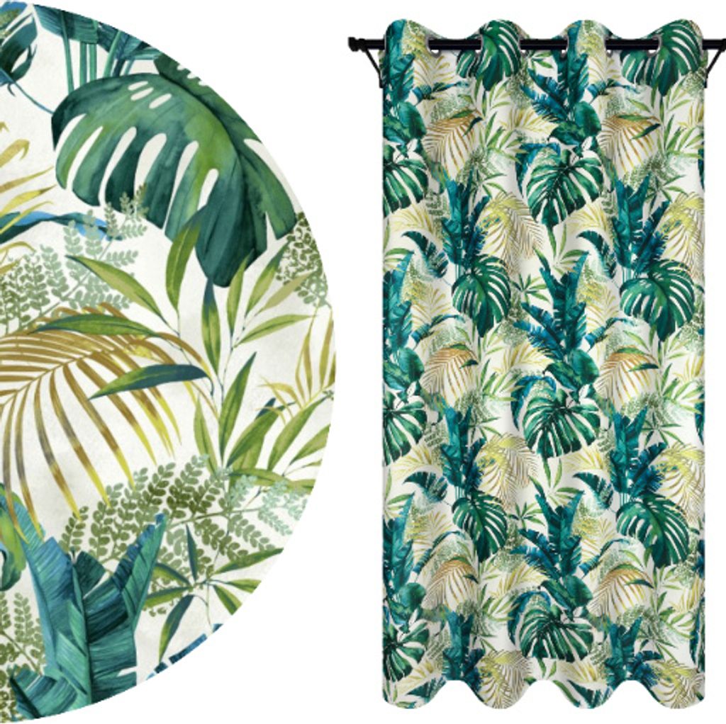 Blickdichte Gardine mit Ösen, Maße: 140x240 cm, Farbe: Selva 02
