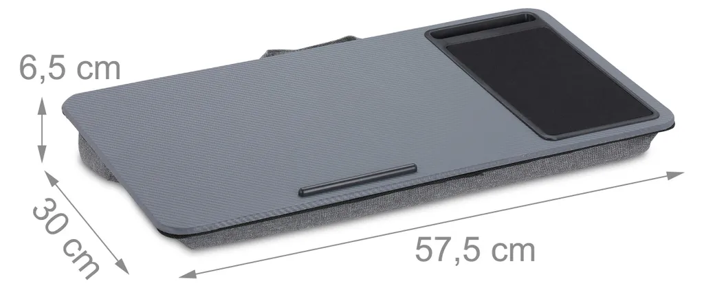 Plateau PC portable pour lit et canapé coussin ergonomique gris souris - 7