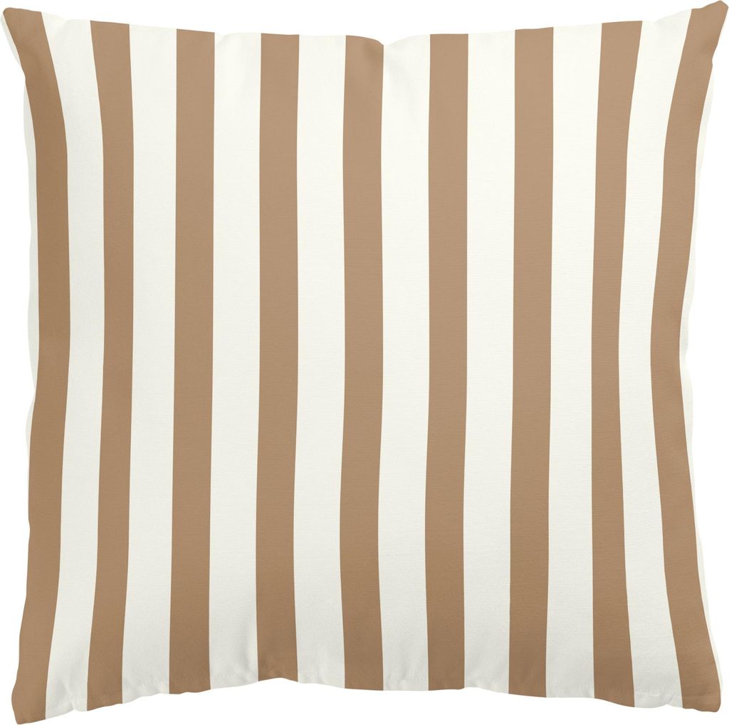 Dekokissen Muster drinnen / Indoor Zierkissen Canvas waschbar Streifen braun Abstrakt Sofakissen mit Füllung
