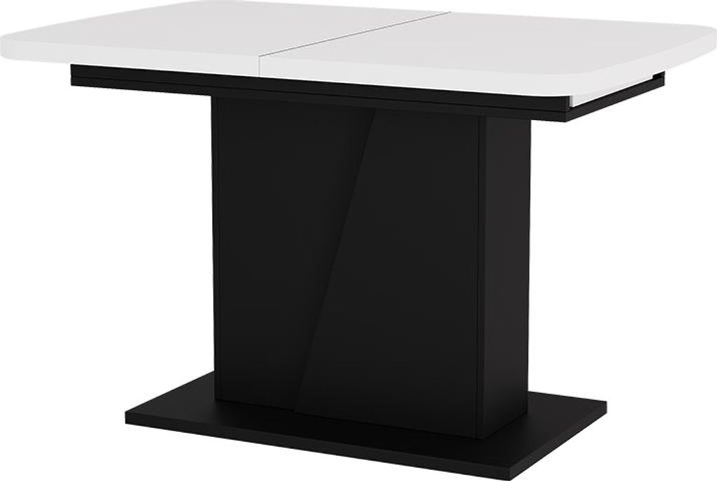 Esstisch Vicco Fenaro Weiß/Schwarz 120 x 80 cm ausziehbar, Model 56584