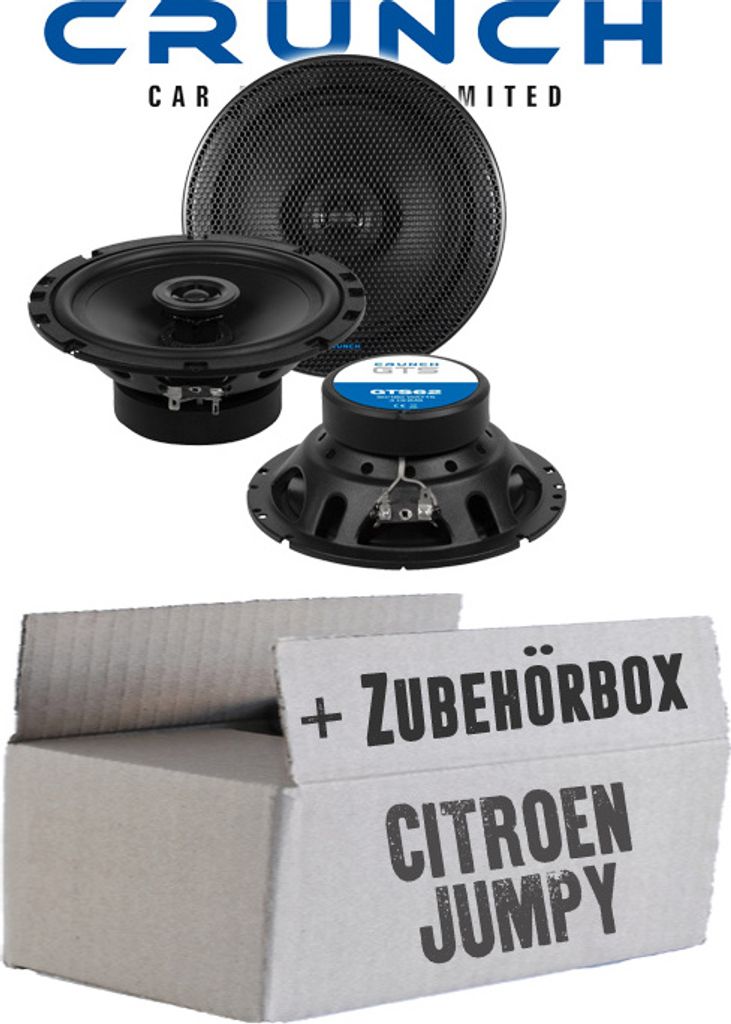 Citroen Jumpy - Lautsprecher Boxen Crunch GTS62 - 16,5cm 2-Wege Koax GTS 62 Auto Einbauzubehör - Einbauset