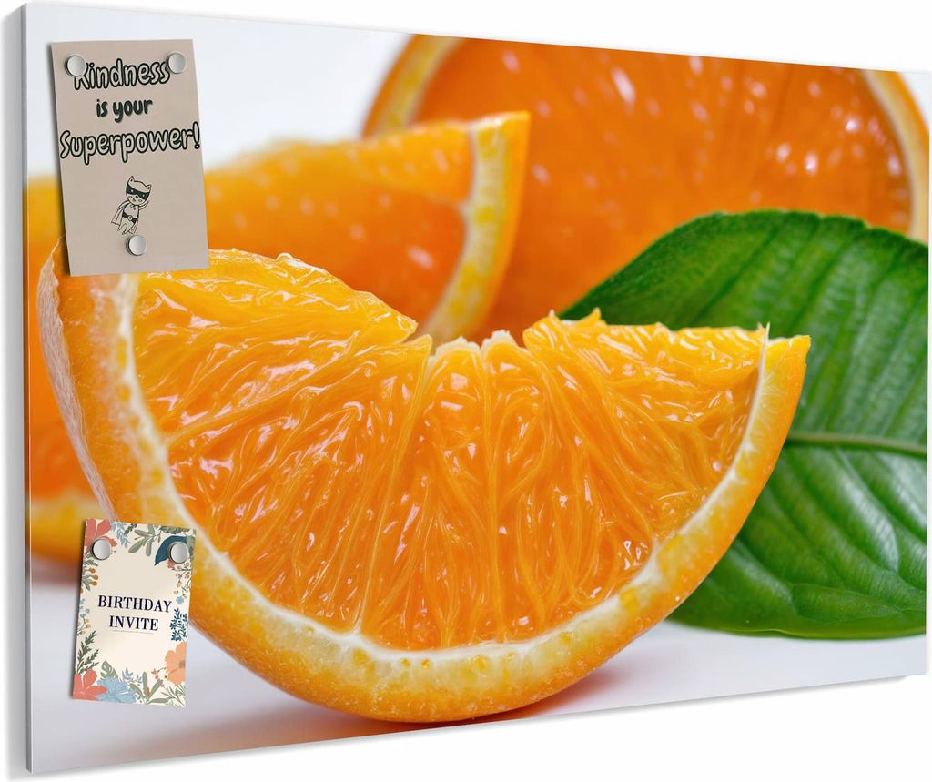 Magnettafel 60x40cm magnetisch & beschreibbar Metall-Board - Orangenscheiben