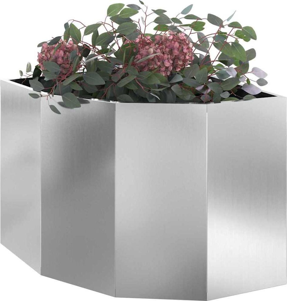 Langlebige Eckpflanzer Silber 60 x 60 x 50cm Verzinkter Stahl - Möbel431920 - Beete