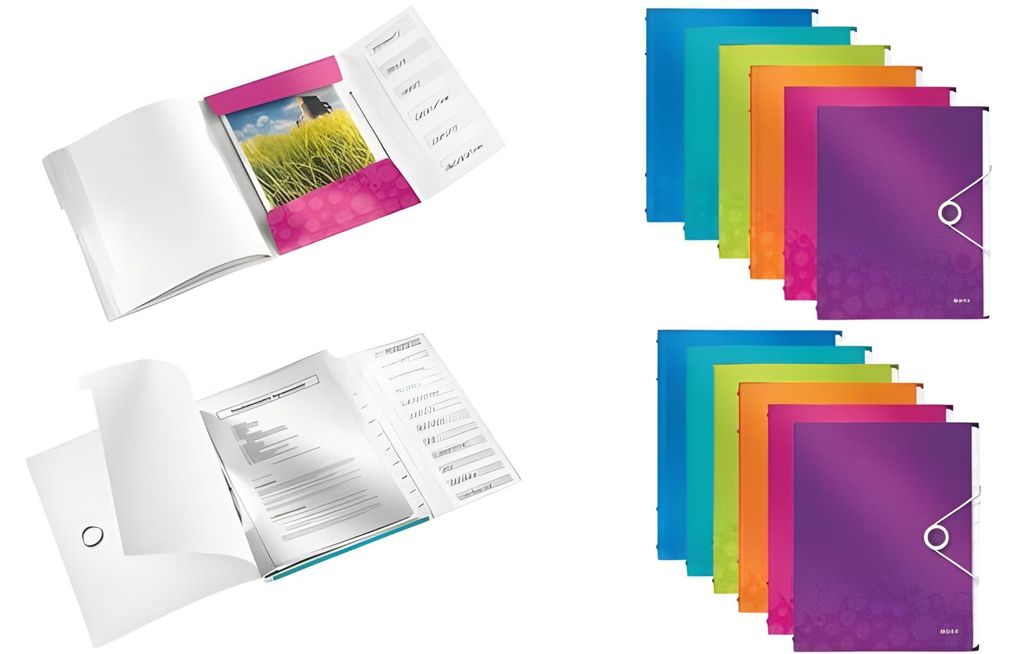 LEITZ Ordnungsmappe WOW DIN A4 PP 12 Fächer eisblau (80463451)