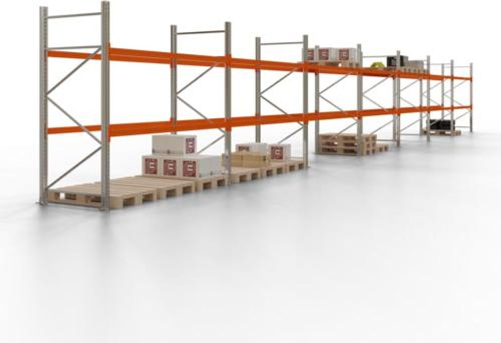 Palettenregal - 2,2 t - 2,5 x 19,7 x 1,1 m - 7 Felder - Schwerlastregal VKfrei