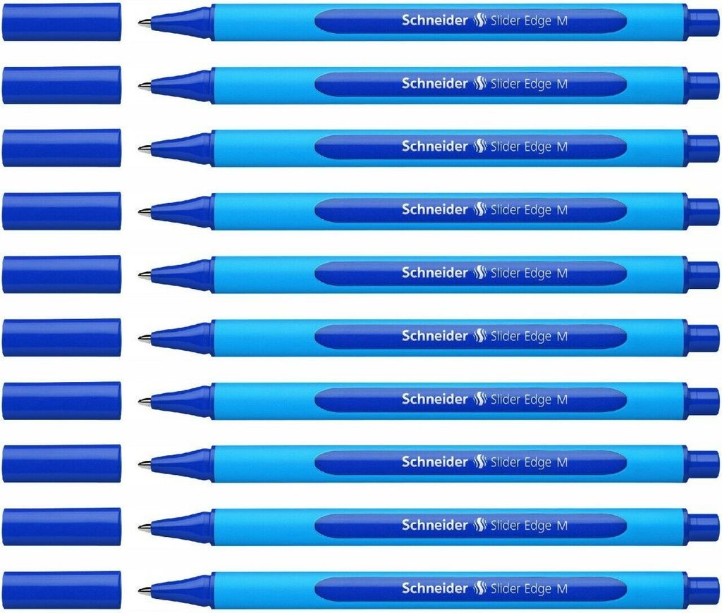 10 stylos à bille Schneider 50-152103 Slider Edge - M, bleu Image du produit 