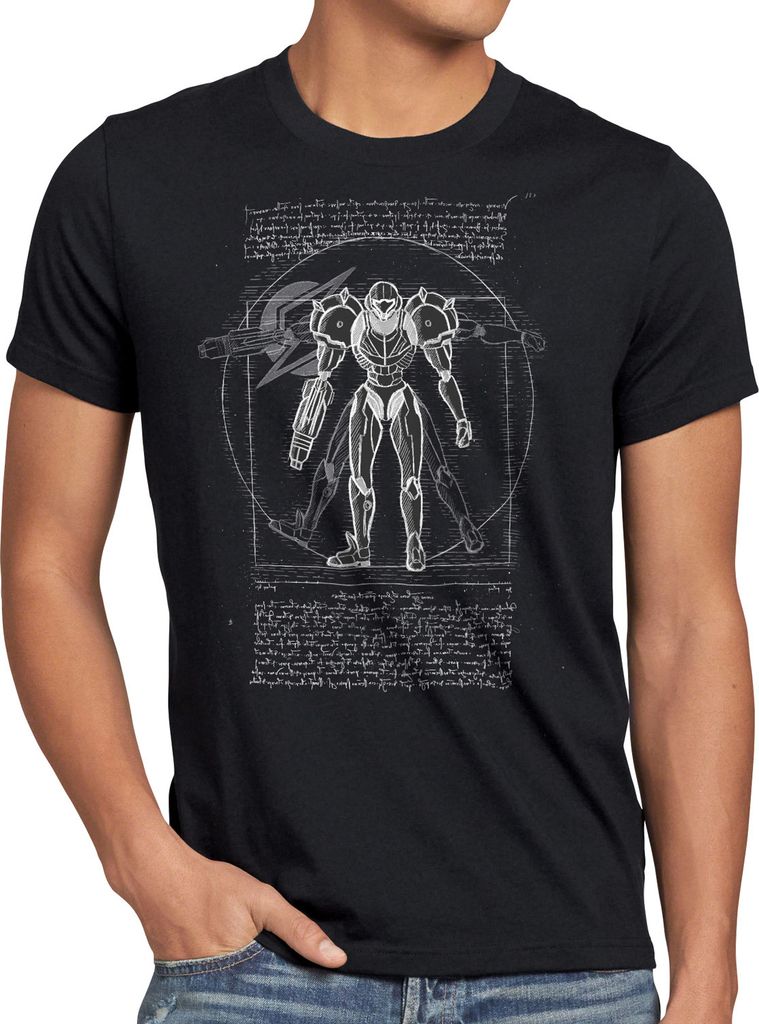 A.N.T. Vitruvianische Samus Return Herren T-Shirt nerd gamer snes