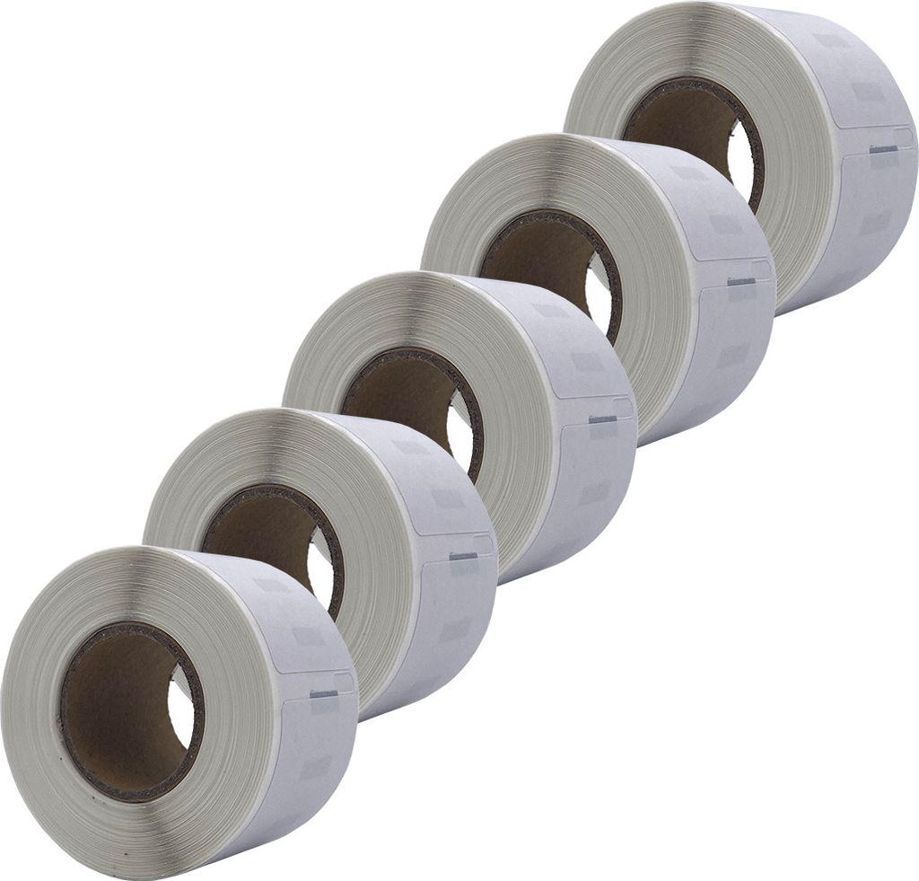 DULA Etiketten - Kompatibel mit Dymo Compatible labelprinter 550 labels - Weiß - 99010 - S0722370 - Adresetiketten - 5 rollen - 28 x 89 mm - 130 l...