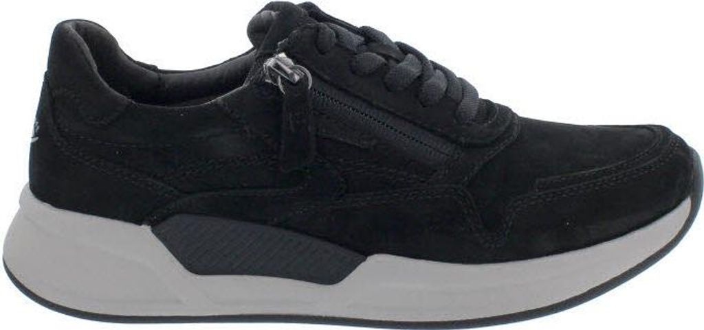 Rollingsoft Sneaker 76.957.67, Nubukleder, Schwarz, Schnürung und Reißverschluss 40 1/2