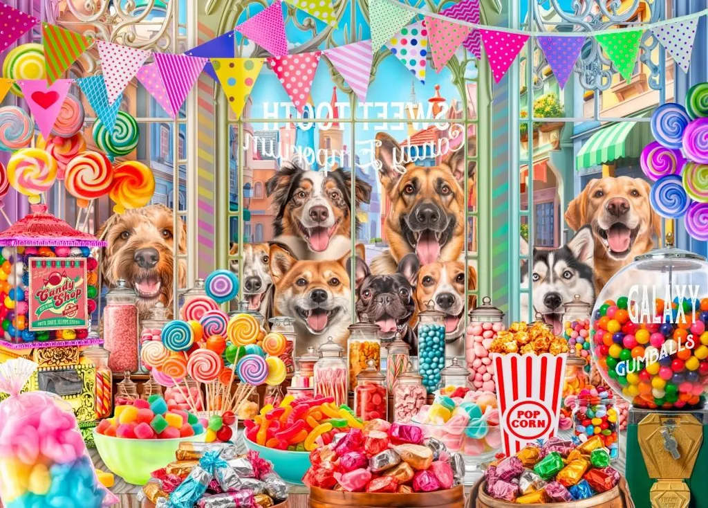 Puzzle 500 pièces sans reflets Sweet Tooth Candy aux découpes nettes