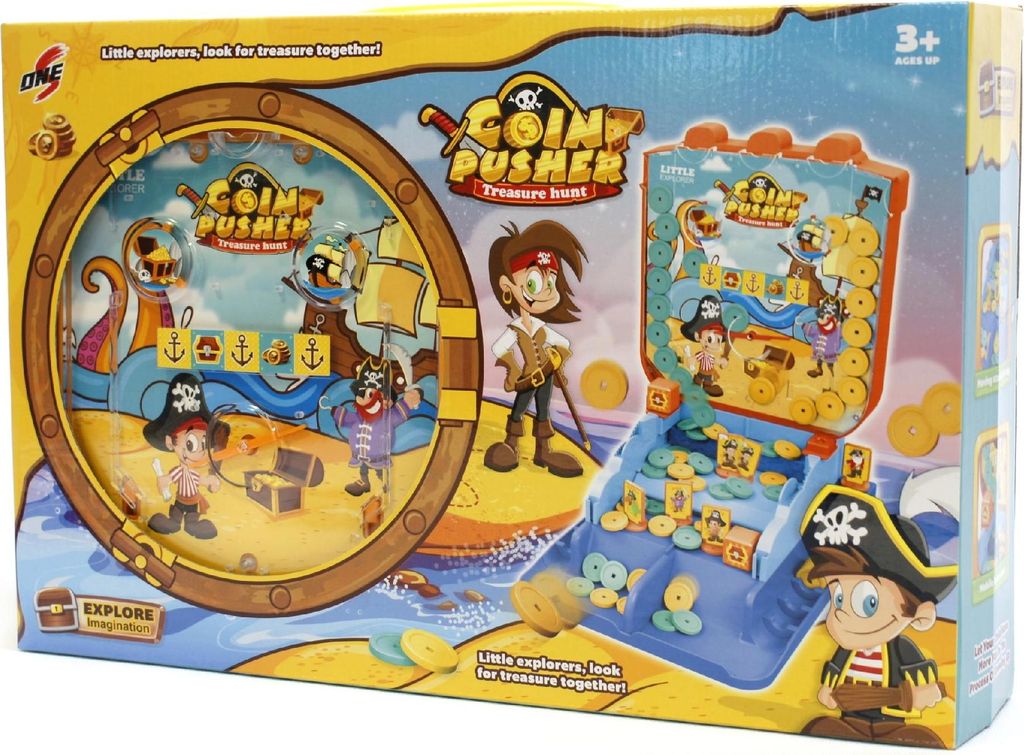 Coin Pusher Spielautomat für Kinder - Kultiges Geschicklichkeitsspiel mit Münzen