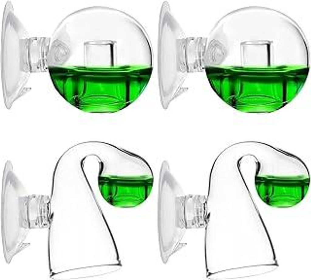 4 Stück CO2 Glas Aquarium Monitor, Co2 Dauertest Aquarium,CO2 Test Aquarium Drop Checker Hängender, Aquarium Co2-Monitor,Co2 Glas Tester für Sü...