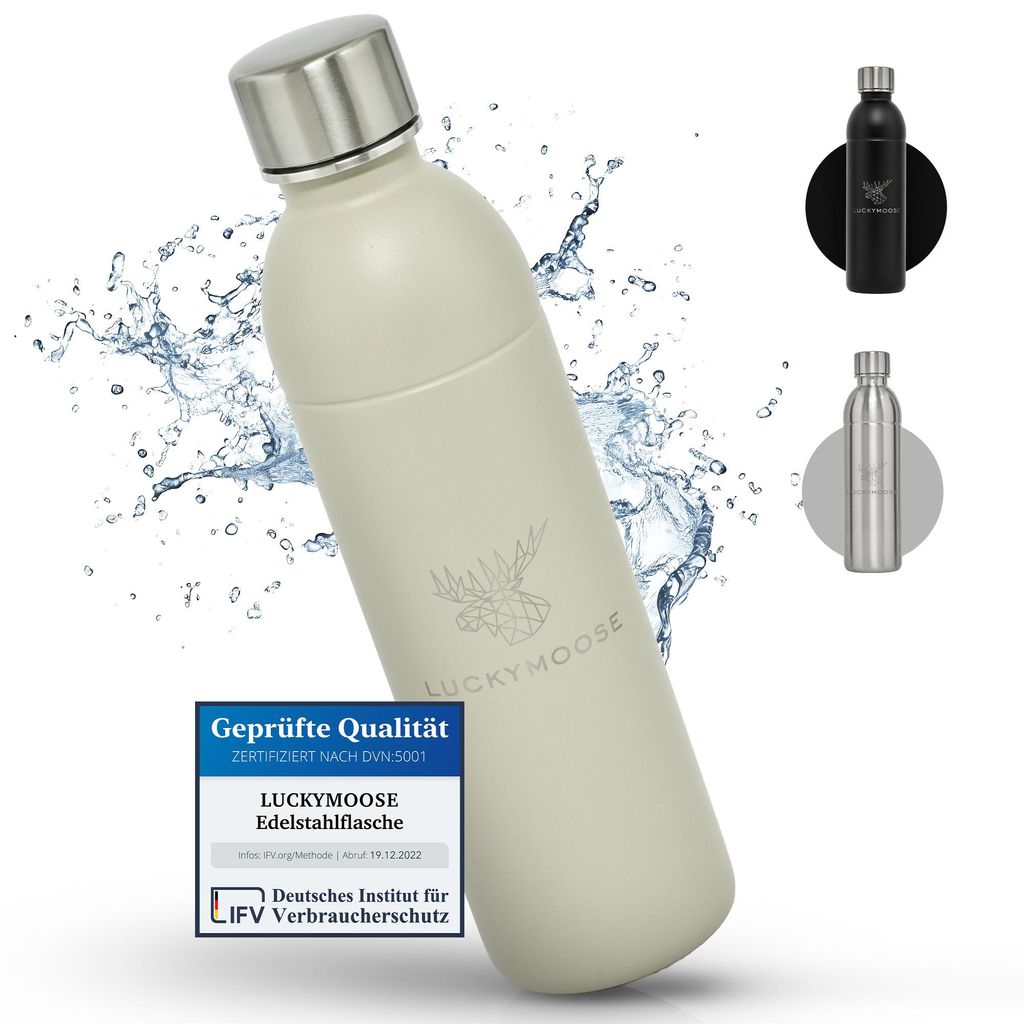 Luckymoose Infinity Edelstahlflasche (0,75L) kompatibel mit SodaStream TERRA Wassersprudler – Umweltfreundlich, Bruchsicher und Spülmaschinenfest