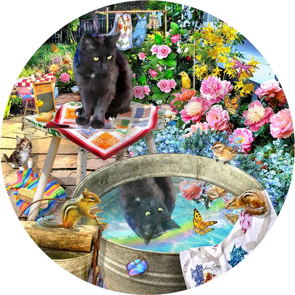 Puzzle 500 pièces Chat Kitty Reflections SunsOut en carton recyclé
