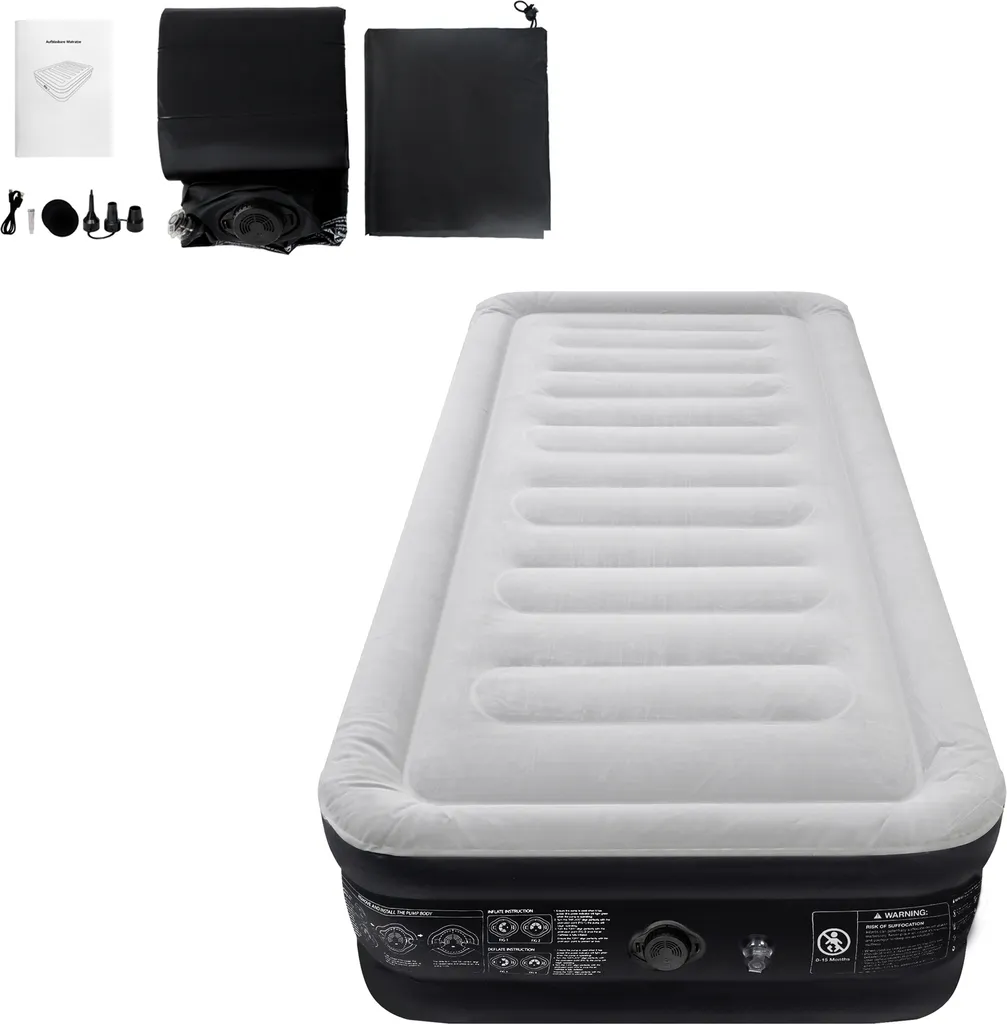 LZQ Matelas à air 1 personne autogonflant avec pompe intégrée 187x90cm