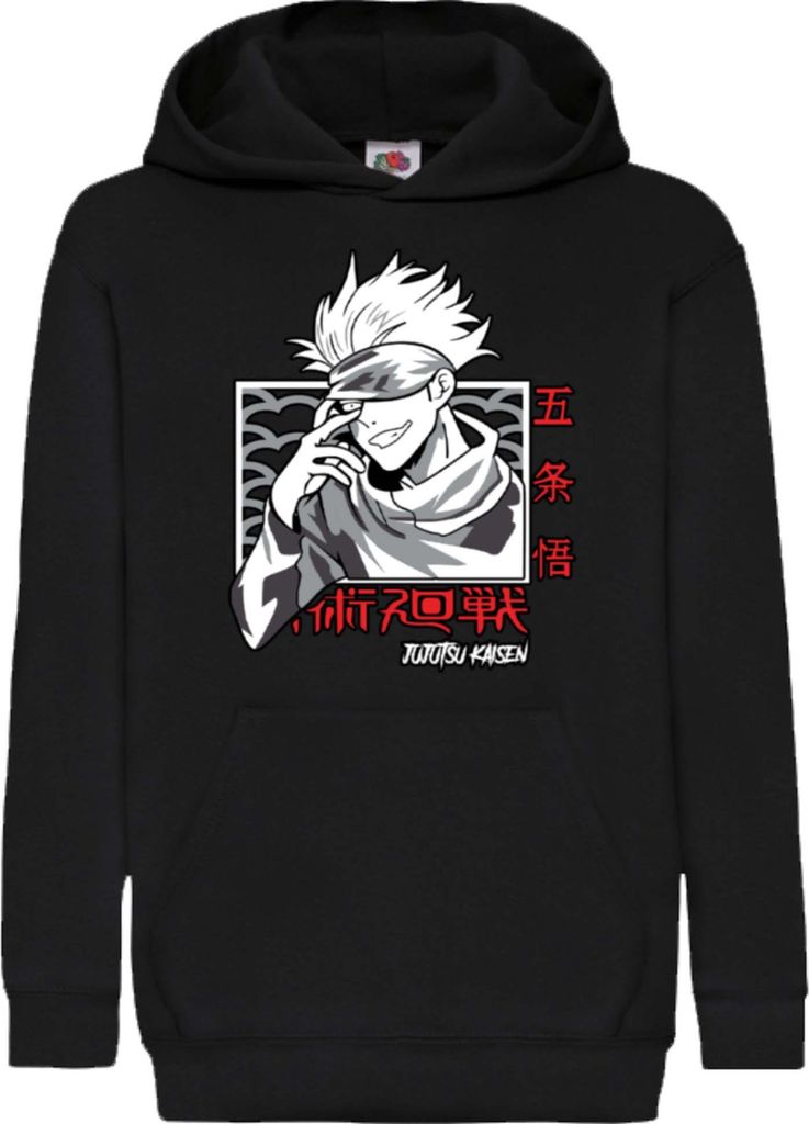 Kinder Kapuzenpullover Japan Manga Anime Comics Animation Jujutsu Anime Manga Kaisen Satoru Gojo 05, 12-13 Jahr - 152 / Schwarz