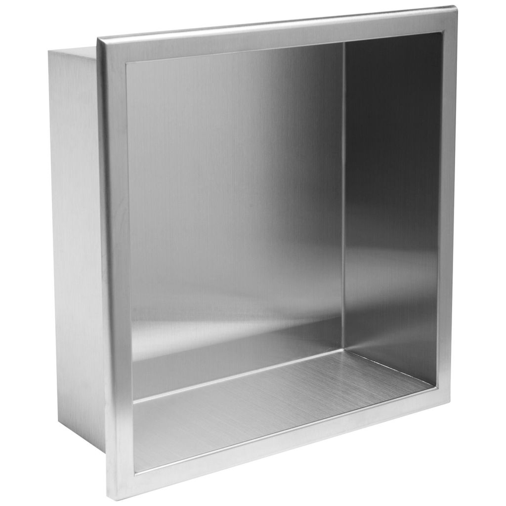 Rea Badezimmerregal 01 30X30X10 Brush Steel Produktbild 