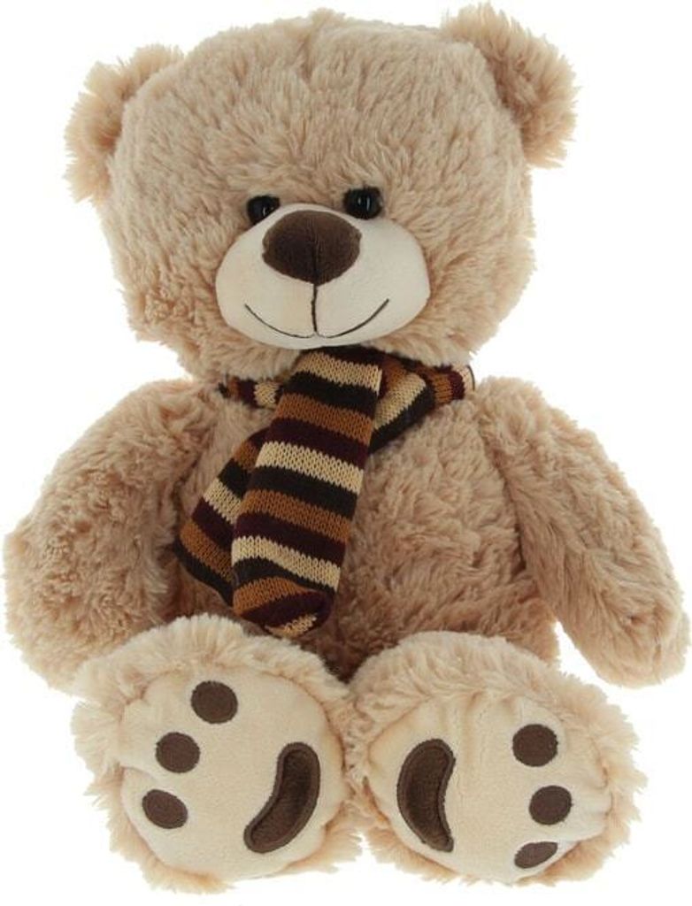 Besttoy - Plüsch-Bär mit Schal - beige - ca. 30 cm