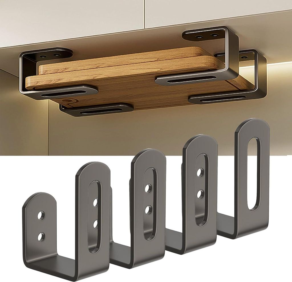 4Stš¹ck schneidebrett halter, H?ngendes schneidebrett-regal, bretthalter kš¹che£¬deckelhalter, Topfdeckel-Organizer fš¹r Schrank, Geeignet ...