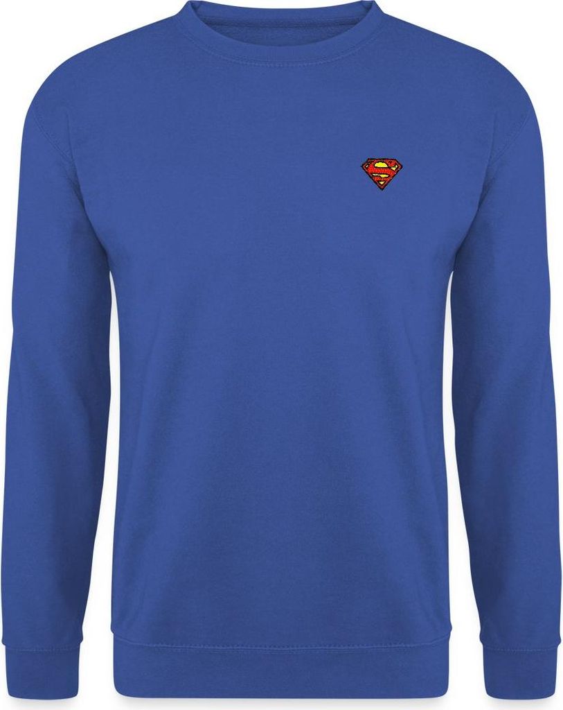 Spreadshirt Superman Original Logo S-Shield Stick Uni Pullover, M, Royalblau