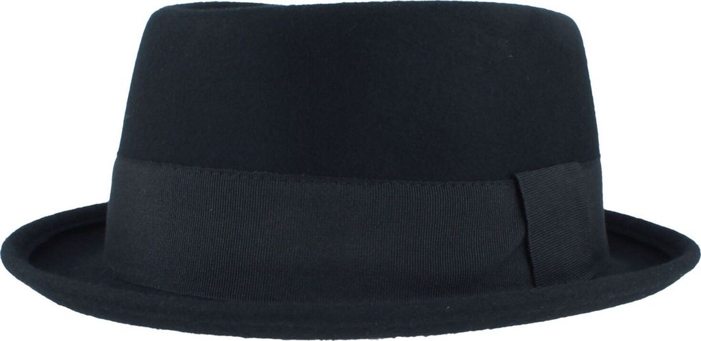 Modischer Pork-Pie Filzhut aus Wolle unifarben von Hut-Breiter
