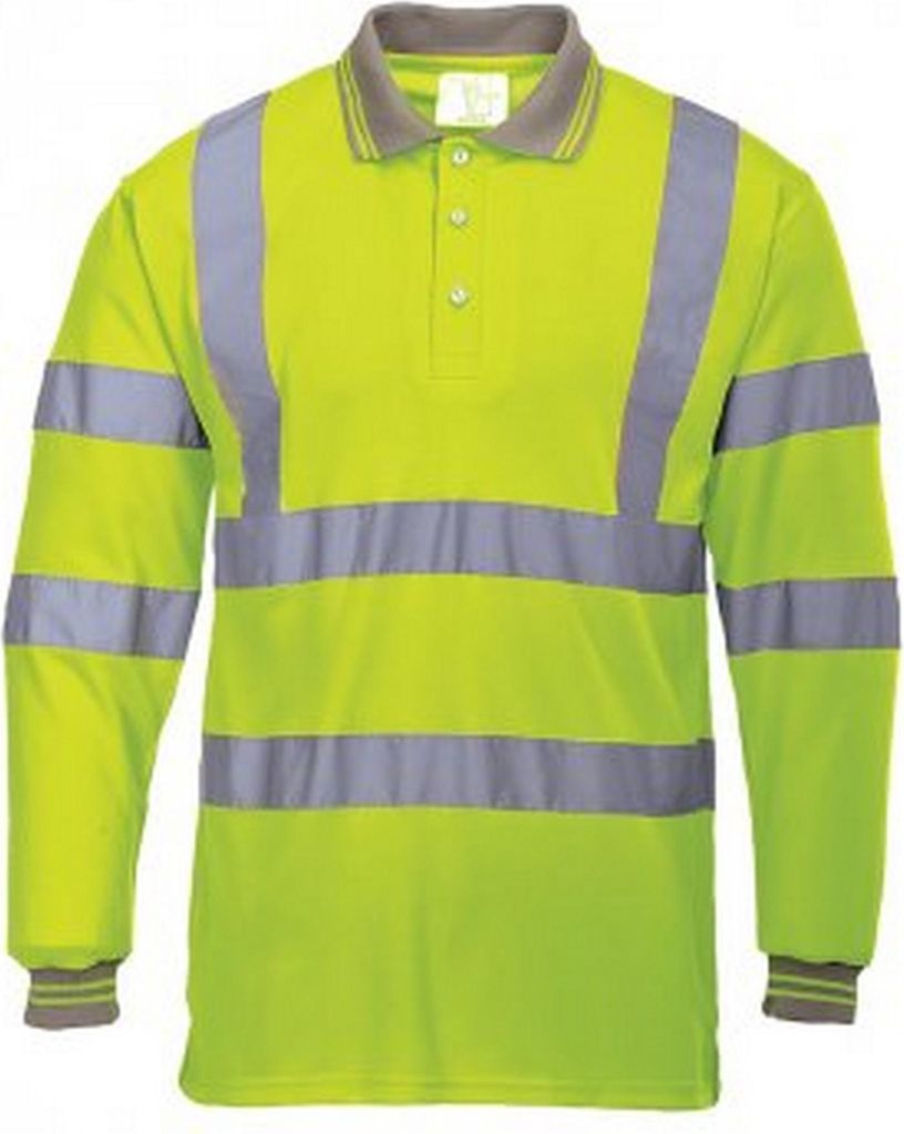 Portwest Herren Hi-Vis Langarm Polohemd PC3108 (M) (Gelb)