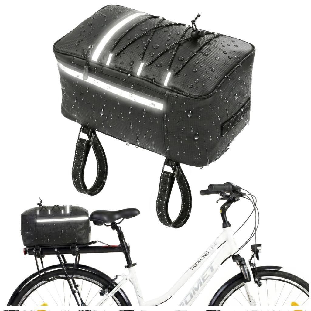 Wasserdichte Gepäckträgertasche – Fahrradtasche für Gepäckträger 8L schwarz