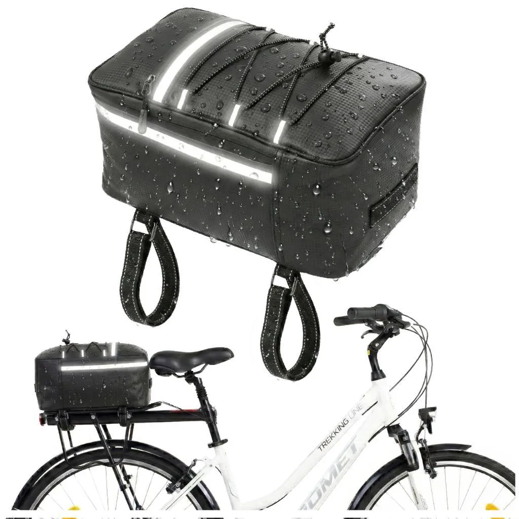 Sacoche vélo étanche 8L noir pour vélotaf et voyages en bikepacking