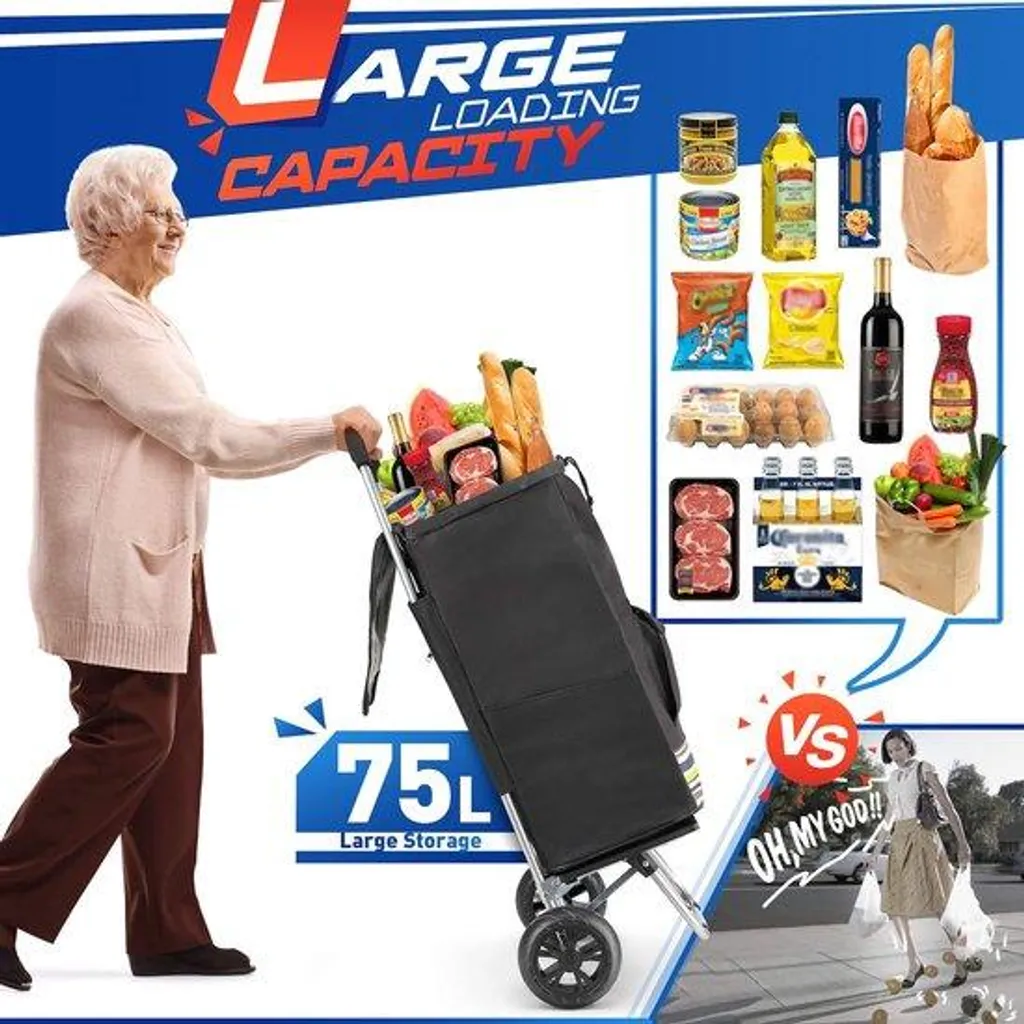 Chariot de courses pour transporter vos achats lourds sans effort physique