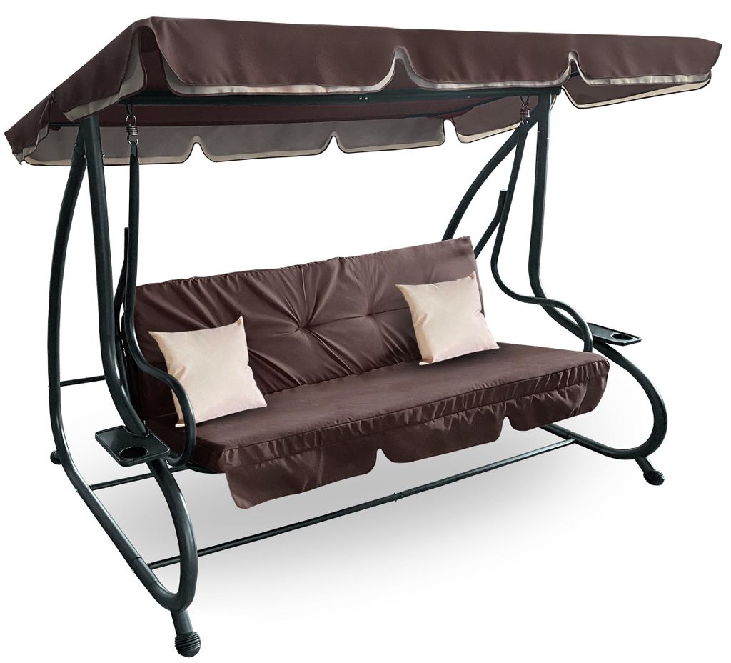 Aga Altalena da giardino 2 in 1 GRANDLUX XXL Marrone scuro Immagine del prodotto 
