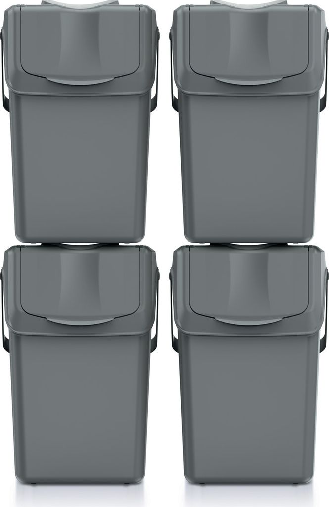 Abfalleimer 4er Set SORTIBOX - steingrau Produktbild 4