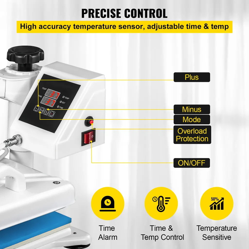 Machine de sublimation 5-en-1 rotative 360° pour impression textile DIY - 5